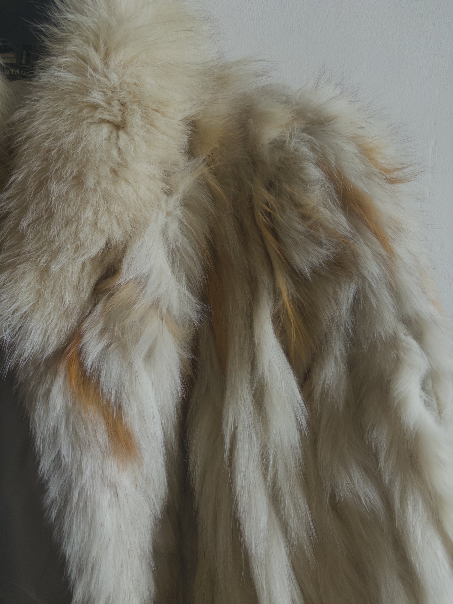 Abrigo piel de zorro blanco(L)