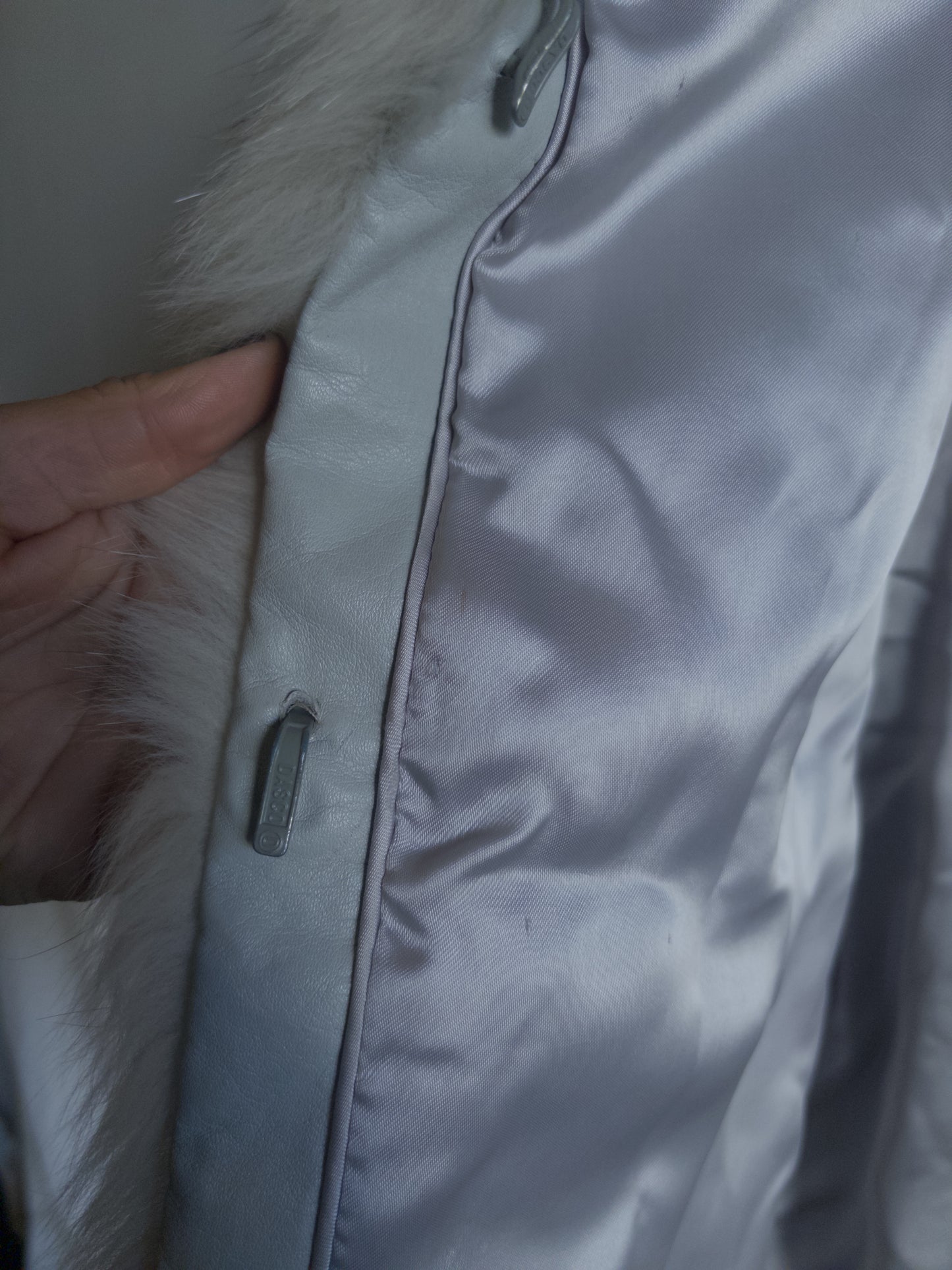 Abrigo piel de zorro blanco(L)